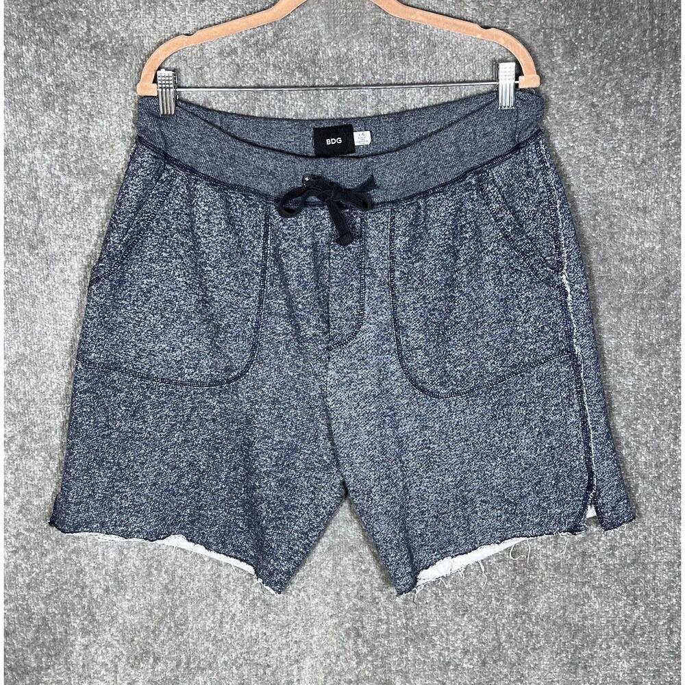 BDG Knit‎ Pull On Drawstring Lounge Sweat Shorts Mens Size Large Blue Pockets
